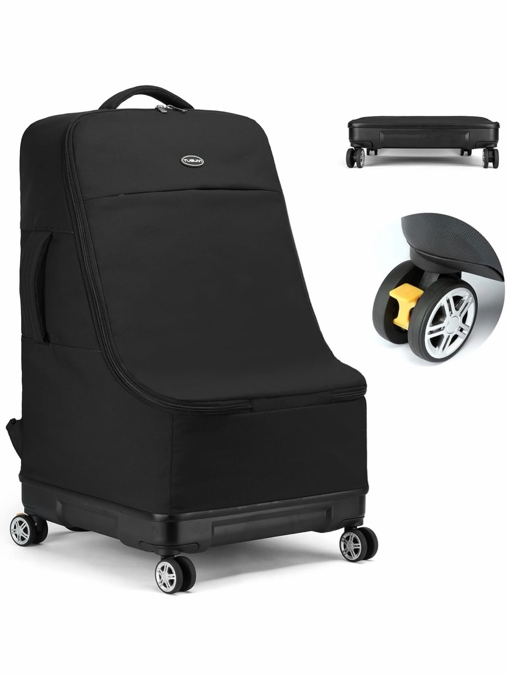 Black Padded Large Storage Car Seat Bag🎒w Hard Bottom for Airport✈️Check
